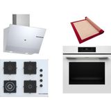 Bosch Beyaz 3 Lü Ankastre Set 467 ( HJG852YW0T - POH7C2P30O - DWK67PJ20T ) 67CM Wok Bek Ocak - 3D Fry Hava ile Kızartma - Pişirme Matı ile