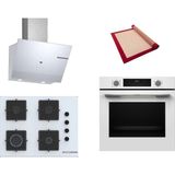 Bosch Beyaz 3 Lü Ankastre Set 471 ( HUA717BV0T - POP7C2P30O - DWK67PJ20T ) 67CM Ocak - Buhar Destekli -