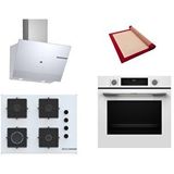Bosch Beyaz 3 Lü Ankastre Set 471 ( HUA717BV0T - POP7C2P30O - DWK67PJ20T ) 67CM Ocak - Buhar Destekli - Pişirme Matı ile
