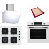 Bosch Beyaz 3 Lü Ankastre Set 495 ( HUA717BV0T - POP6C2P31O - DWK66PJ20T ) - Buhar Destekli -