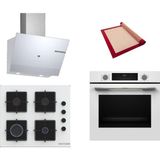 Bosch Beyaz 3 Lü Ankastre Set 507 ( HUA717BV0T - POP6C2P31O - DWK67PJ20T ) - Buhar Destekli -