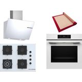 Bosch Beyaz 3 Lü Ankastre Set 541 ( HJG852YW0T - POH7C2P31O - DWK66PJ20T ) 67CM Wok Bek Ocak - 3D Fry Hava ile Kızartma -