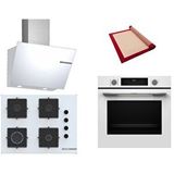 Bosch Beyaz 3 Lü Ankastre Set 557 ( Hua717bv0t - Pop7c2p31o - Dwk66pj20t ) 67cm Ocak - Buhar Destekli - Pişirme Matı Ile