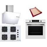 Bosch Beyaz 3 Lü Ankastre Set 561 ( HUA736EV0T - POP7C2P31O - DWK66PJ20T ) 67CM Ocak - Buhar Destekli - Pişirme Matı ile
