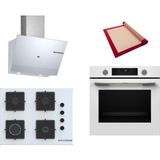 Bosch Beyaz 3 Lü Ankastre Set 585 ( HUA736EV0T - POP7C2P31O - DWK67PJ20T ) 67CM Ocak - Buhar Destekli -