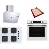 Bosch Beyaz 3 Lü Ankastre Set 585 ( HUA736EV0T - POP7C2P31O - DWK67PJ20T ) 67CM Ocak - Buhar Destekli - Pişirme Matı ile