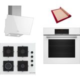 Bosch Beyaz 3 Lü Ankastre Set 590 ( HBJ559EW6T - POP6C2P31O - DWK63PJ20T ) - Silikon Yanmaz Yapışmaz Birlikte
