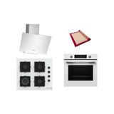 Bosch Beyaz 3 Lü Ankastre Set 592 ( HUA736EV0T - POP6C2P31O - DWK64PJ20T ) - Buhar Destekli - Fırın Matı ile