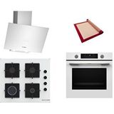 Bosch Beyaz 3 Lü Ankastre Set 592 ( Hua736ev0t - Pop6c2p31o - Dwk64pj20t ) - Buhar Destekli - Silikon Yanmaz Yapışmaz Pişirme Matı Ile Birlikte