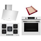 Bosch Beyaz 3 Lü Ankastre Set 595 ( Hua736ev0t - Pnq7b2p31o - Dwk64pj20t ) 75cm Wok Bek Ocak - Buhar Destekli - Silikon Yanmaz Yapışmaz Pişirme Matı Ile Birlikte