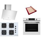 Bosch Beyaz 3 Lü Ankastre Set 597 ( Hua717bv0t - Pop7c2p31o - Dwk64pj20t ) 67cm Ocak - Buhar Destekli - Silikon Yanmaz Yapışmaz Pişirme Matı Ile Birlikte