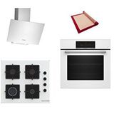 Bosch Beyaz 3 Lü Ankastre Set 600 ( HBJ559EW6T - POP6C2P31O - DWK64PJ20T ) - Silikon Yanmaz Yapışmaz Pişirme Matı ile Birlikte