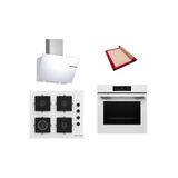 Bosch Beyaz 3 Lü Ankastre Set (Hjg852yw0-Pop6c2p30o-Dwk66pj20t) 3D Fry - Pişirme Matı İle