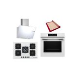 Bosch Beyaz 3 Lü Ankastre Set (Hjg852yw0t-Pnq7b2p30o-Dwk66pj20t) 3D Fry - Pişirme Matı İle