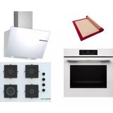 Bosch Beyaz 3 Lü Ankastre Set (Hjg852yw0t - Pop7c2p31o - Dwk66pj20t) 67Cm Ocak - 3D Fry Hava İle Kızartma - Pişirme Matı İle