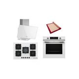 Bosch Beyaz 3 Lü Ankastre Set (Hua717bv0t-Pnq7b2p30o-Dwk63pj20t) Buhar Destekli - Pişirme Matı İle