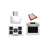 Bosch Beyaz 3 Lü Ankastre Set (Hua717bv0t-Pnq7b2p30o-Dwk66pj20t) Buhar Destekli - Pişirme Matı İle
