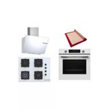 Bosch Beyaz 3 Lü Ankastre Set (Hua717bv0t-Poh7c2p30o-Dwk66pj20t) Buhar Destekli - Pişirme Matı İle