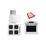 Bosch Beyaz 3 lü Ankastre Set (HUA717BV0T-POP6C2P30O-DWK63PJ20T)- Buhar Destekli - Fırın Matı ile