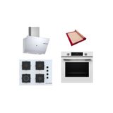 Bosch Beyaz 3 Lü Ankastre Set (Hua717bv0t-Pop7c2p30o-Dwk67pj20t) Buhar Destekli - Pişirme Matı İle