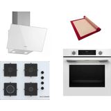 Bosch Beyaz 3 Lü Ankastre Set (Hua717bv0t - Pop7c2p31o - Dwk63pj20t) 67Cm Ocak - Buhar Destekli - Pişirme Matı İle