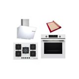 Bosch Beyaz 3 Lü Ankastre Set (Hua736ev0t-Pnq7b2p30o-Dwk66pj20t) Buhar Destekli - Pişirme Matı İle