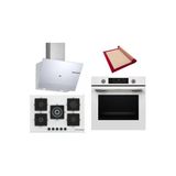 Bosch Beyaz 3 Lü Ankastre Set (Hua736ev0t-Pnq7b2p30o-Dwk67pj20t) Buhar Destekli - Pişirme Matı İle