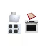 Bosch Beyaz 3 Lü Ankastre Set (Hua736ev0t-Poh7c2p30o-Dwk67pj20t) Buhar Destekli - Pişirme Matı İle
