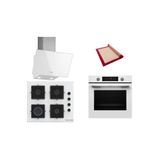 Bosch Beyaz 3 lü Ankastre Set (HUA736EV0T-POP6C2P30O-DWK63PJ20T)-Buhar Destekli - Fırın Matı ile