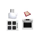 Bosch Beyaz 3 Lü Ankastre Set (Hua736ev0t-Pop6c2p30o-Dwk66pj20t) Buhar Destekli - Pişirme Matı İle