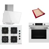 Bosch Beyaz 3 Lü Ankastre Set ( Hua736ev0t - Pop6c2p31o - Dwk63pj20t) - Buhar Destekli - Fırın Matı İle