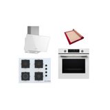 Bosch Beyaz 3 Lü Ankastre Set (Hua736ev0t-Pop7c2p30o-Dwk63pj20t) Buhar Destekli - Pişirme Matı İle