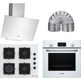 Bosch Beyaz 3'lü Ankastre Set 325 HBF512BW1T POP6C2P30O DWK64PJ20T Enerji Sınıfı A Beyaz Renk