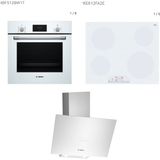 Bosch Beyaz Ankastre Set (HBF512BW1T Fırın - PKE612FA2E Ocak - DWK64PJ20 Davlumbaz)