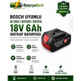Bosch BL1850 / BAT609 / BAT618 Uyumlu 18V 6AH Li-Ion Matkap Bataryası - Bataryabank