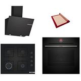 Bosch Black Deluxe 3 Lü Ankastre Set 603 ( Hbg7341b1- Pop6c6p31o - Dwk66pj60t ) - 3d Fry Siyah
