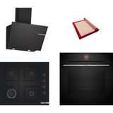 Bosch Black Deluxe 3 Lü Ankastre Set 603 ( HBG7341B1- POP6C6P31O - DWK66PJ60T ) - 3D Fry
