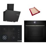 Bosch Black Deluxe 3 Lü Ankastre Set 605 ( HBG7563B1- POH7C6P31O - DWK66PJ60T ) - 4d Hot Air - 3D Fry - 67CM Wok Bek