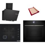 Bosch Black Deluxe 3 Lü Ankastre Set 606 ( HBG7563B1- POP6C6P31O - DWK66PJ60T ) - 4d Hot Air - 3D Fry