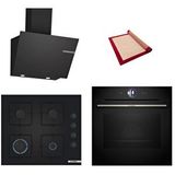 Bosch Black Deluxe 3 Lü Ankastre Set 609 ( Hbg7764b1- Pop6c6p31o - Dwk66pj60t ) - 4d Hot Air - 3d Fry Siyah