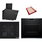 Bosch Black Deluxe 3 Lü Ankastre Set 612 ( HRG232EB3 - POP6C6P31O - DWK66PJ60T ) - Buharlı - 3D Fry
