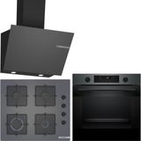 Bosch Black Inox / Antrasit Gri / Gri Ankastre Set HUA736EG0T-POP6C9P31O-DWK66PJ70T