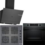Bosch Black Inox / Antrasit Gri / Gri Ankastre Set HUA736EG0T-POP6C9P31O-DWK67PJ70T
