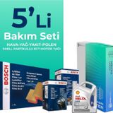 Bosch BMW 2.20D Coupe Shell Motor Yağlı 2014-2019 5'li Filtre Bakım Seti