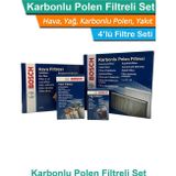 Bosch BMW 5 Serisi E60 5.20d N47 Motor Bosch Filtre Seti 2008-2010 Hava+Yağ+Yakıt+Karbonlu Polen