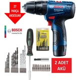 Bosch Çift Akülü Darbeli Matkap Seti, 27 Parça Vidalama ve Tornavida Ucu - Seçenek 1
