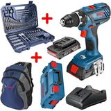 Bosch Çift Akülü Vidalama Seti + L-Boxx ve 103 Parça Uç Seti - Seçenek 1