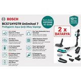 Bosch Çift Batarya ile 80 Dakika Çalışma Süresi, 2'si 1 Arada Süpürme ve Silme, Hepa Filtreleme Sistemli Kablosuz Şarjlı Dikey Süpürge - Siyah