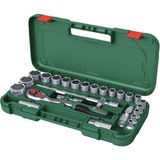 Bosch Çift Taraflı 1/2 Cırcırlı Somun Sıkma Seti - 25 Parça Lokma Takımı - Haki - Seçenek 1