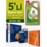Bosch Citroen C3 1.6 Dizel Filtre Bakım Seti-Castrol Edge 5W30 5lt (2016-2022) 5 Li